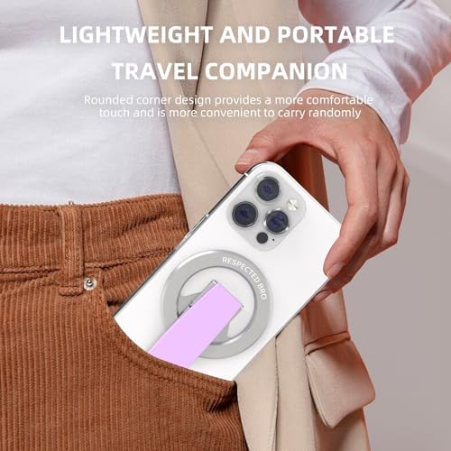 Revolutionary Dual-Function Magnetic Phone Grip & Kickstand – Ultimate 2-in-1 Holder with Adjustable Silicone Finger Strap for i Phones, Androids & More (Vibrant Orange) – Exceptional Stability, Ergonomic Comfort & Versatile Viewing Angles