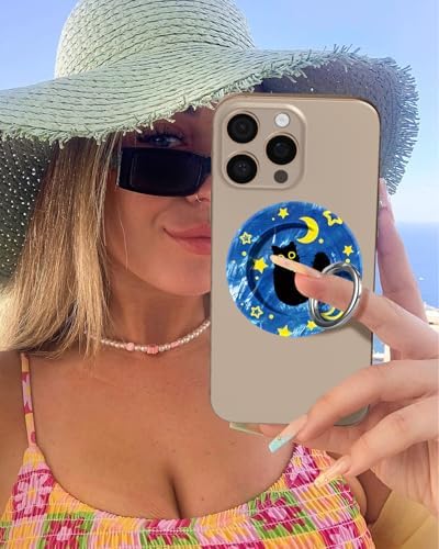 Magnetic Phone Grip Holder for i Phone – Adjustable Mag Safe-Compatible Finger Ring Stand with Fun Designs for Secure Selfies and Video Calls – Lightweight, Durable, and Removable Accessory to Elevate Your Smartphone Experience