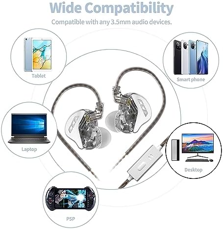 Premium CCA CRA Wired Earbuds – Advanced Dynamic Driver IEM for Unmatched Clarity and Rich Deep Bass – Customizable Detachable 2-Pin Cable – Lightweight Ergonomic In-Ear Headphones with 3.5 mm Compatibility – Ideal for Audiophiles and Everyday Users Seeking Superior Sound Quality
