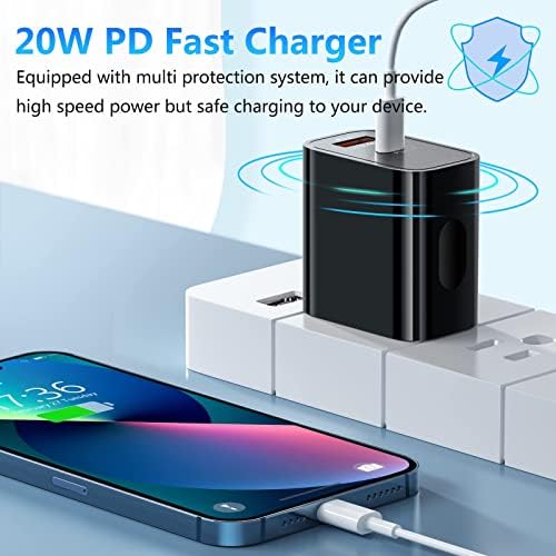 Rapid Charge 20 W USB-C Wall Charger 5-Pack – Dual Port Quick Charge 3.0 Power Adapter Compatible with i Phone 16/15/14/13/12/11 Pro Max, XS, SE, 8 Plus & Samsung S20 – Ultimate Charging Efficiency for On-the-Go Lifestyle – Compact and Durable Design for Maximum Portability