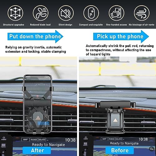 Toyota Tundra & 2 nd Gen Sequoia Magnetic Phone Holder for Air Vent (2007-2013) – Anti-Shake 360° Rotation Dashboard Stand – Premium Black Automotive Accessory for Safe Hands-Free Navigation and Streaming
