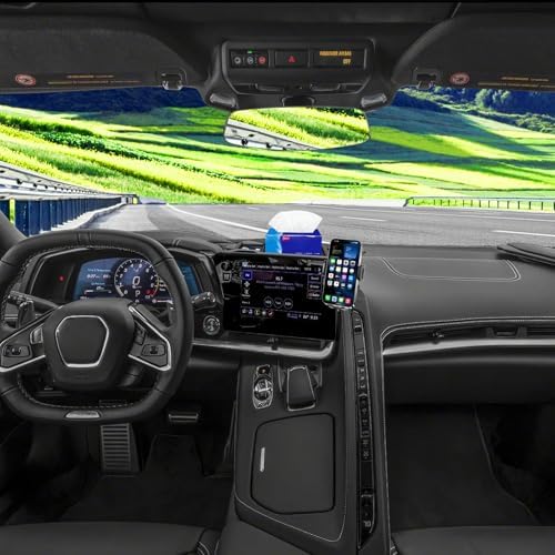 KAKSEY Advanced Car Phone Holder & Dashboard Organizer for 2020-2025 Chevy Corvette C8 – Ultimate Hands-Free Navigation Mount with Sleek Design for Optimal App Access – Clutter-Free Solution for Modern Drivers