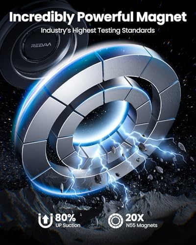 REEVAA Mag Safe Car Mount – Premium Magnetic Phone Holder with Unmatched Magnet Strength for i Phone 16 Pro Max, 15, 14, 13, 12 Plus & Mini | 360° Adjustable Design for Optimal Viewing | Effortless Installation for Enhanced Driving Safety and Convenience