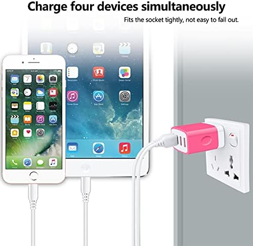 Ultra-Fast Multi-Port USB Charger for i Phone 16 & Samsung Galaxy – 4.8 A Power Adapter Wall Plug for Rapid Device Charging – Compact Cube Design with Enhanced Safety Features for Home & Travel Use