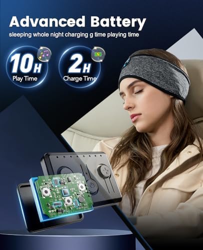 Ergonomic Bluetooth Sleep Headphones: Wireless Sports Headband with Hi-Fi Stereo Sound for Ultimate ASMR Relaxation – Lightweight, Cozy Audio Solution for Men and Women, Perfect for Meditation and Restful Sleep