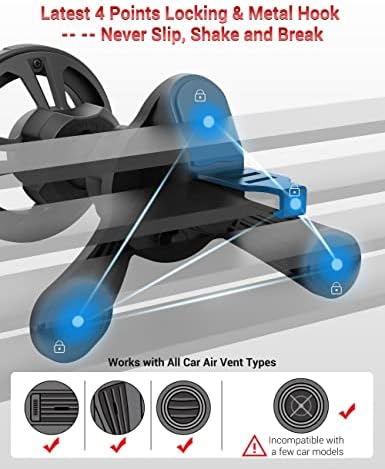 PROfezzion Deluxe Magnetic Car Mount: Secure Metal Mag Safe Holder for i Phone 16, 15, 14, 13, 12 Pro Max & All Smartphones – Hands-Free 360° Rotation for Safe Navigation, Easy Air Vent & Dashboard Installation, Enhanced Grip for Seamless Driving Experience