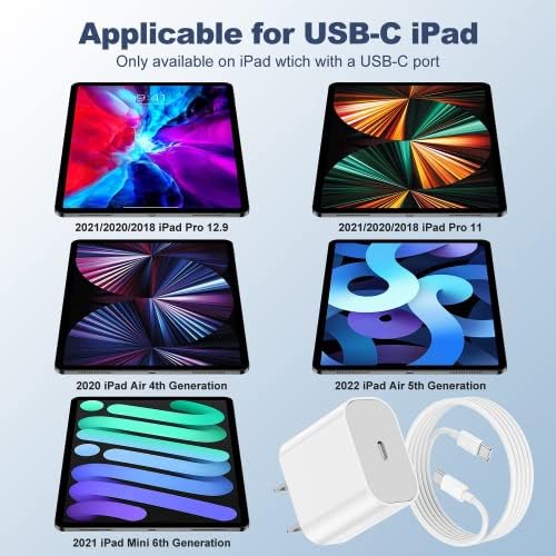 Ultimate 20 W Fast Charging Solution: 10 Ft i Phone 15 Charger with 3 Durable USB-C Cables & Dual Wall Adapters – Compatible with i Phone 15/15 Pro/Pro Max, i Pad Pro, Air Pods, and Samsung Devices for Rapid Power-Up and On-the-Go Convenience