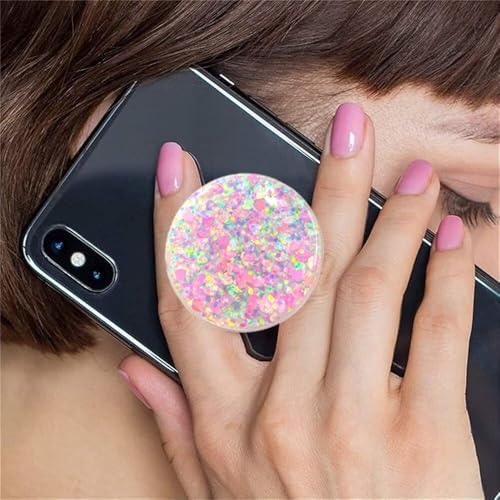 Universal Cell Phone Stand Compatible with for Phone Grip Holder, 360° Rotation-Transparent Magnetic Sparkling Starlight Drops colloidal Powder (Lilac) – Enhanced Compatibility and Speed