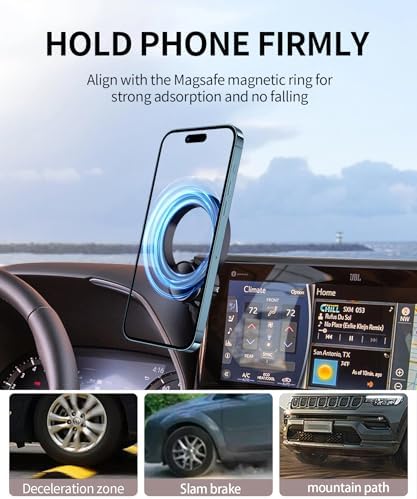 Car Phone Holder for Toyota Highlander 2020-2025 Accessories 8-Inch Screen Fixed Clip, 360° Rotation Phone Mount Compatible with MagSafe,Cell Phone Holder That Does Not Affect Air Vent – Enhanced Compatibility and Speed