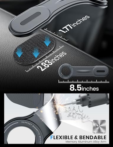 Revolutionize Your Drive with the Samcore Magnetic Car Mount – Advanced Mag Safe Phone Holder Featuring a Flexible Aluminum Arm and 20 Ultra-Strong Magnets for i Phone 16, 15, 14, 13 Pro Max & Mini – Quick Install for Optimal Dashboard Fit and Effortless Access to Your Device While Driving