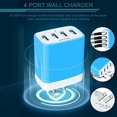 AILKIN 4.8 A Multi-Port USB Wall Charger – Ultimate Fast Charging Station for i Phone 15/14/SE/13/12/11 Pro Max & Samsung S23/S22 – Compact Power Hub with Built-in Safety Features for Home, Office & Travel