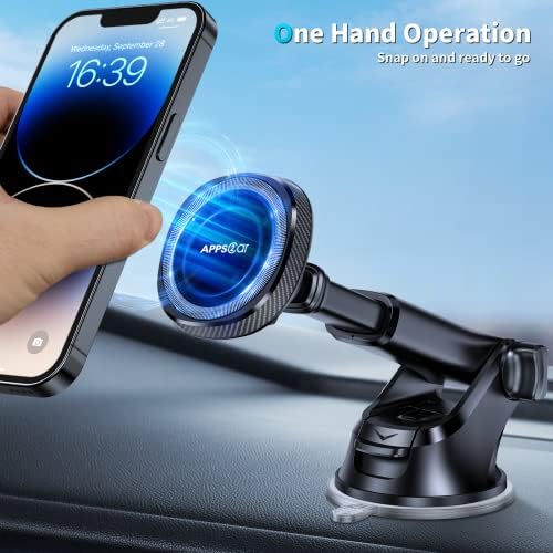 Experience Unmatched Stability with APPS2 Mag Safe Car Mount for i Phone – Premium Magnetic Dashboard & Windshield Holder Featuring 17 Powerful Magnets for i Phone 15, 14, 13, 12 Pro, Plus, Max & Mini – Quick Tool-Free Installation & Chic Green Design for Ultimate Driving Safety and Convenience Elevate your driving experience with the APPS2 Mag Safe Car Mount, ingeniously engineered to securely cradle your i Phone during navigation. This versatile magnetic holder can be effortlessly affixed to your dashboard or windshield, providing instant access to your device while minimizing distractions. Equipped with 17 robust magnets, this mount guarantees steadfast stability, preventing your i Phone from slipping even on the roughest terrains. Tailored for compatibility with the latest i Phone models, its user-friendly installation requires no tools, allowing you to set it up in mere seconds. Its sophisticated green design not only enhances your vehicle’s interior but also promotes safer driving habits by ensuring your phone is always within reach for hands-free navigation and calls. Constructed from high-quality materials, the APPS2 Car Mag Safe Mount promises durability and easy maintenance, making it the ideal blend of style and functionality for modern drivers.