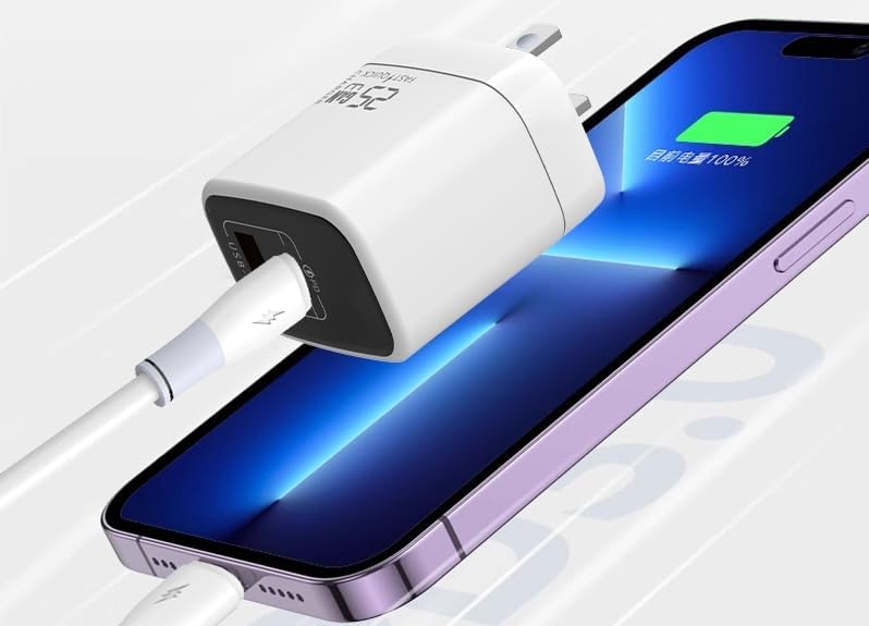 67 W Ga N Dual USB-C & USB-A Charger – Ultra-Compact Power Adapter for Fast Multi-Device Charging – Ideal Travel Companion for Laptops, Smartphones, and Tablets – Sleek White Design for Maximum Compatibility and Efficiency