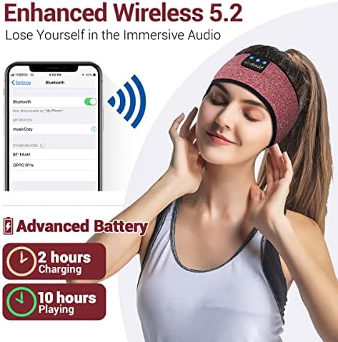 Revolutionary Wireless Sleep Headband with HD Sound: Ultimate Comfort Bluetooth Earphones for Relaxation, Fitness, and Travel – Sweat-Resistant Eye Mask for Active Lifestyles and All-Night Use