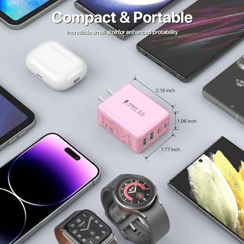 Revolutionize Your Charging Routine with Our 4-Port USB Wall Charger – Ultra-Fast QC 3.0 Adapter for i Phone 12-15, LG, Google Pixel & More – Compact, Reliable Power Solution for Home and On-the-Go Charging