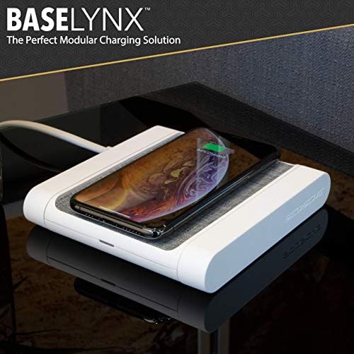 Scosche BLQP-XTSP Base Lynx Modular Qi-Certified Wireless Charging Hub – Fast, Customizable Charging Solution with Safety Features for Home and Office – Sleek Design for Effortless Device Powering and Enhanced Compatibility