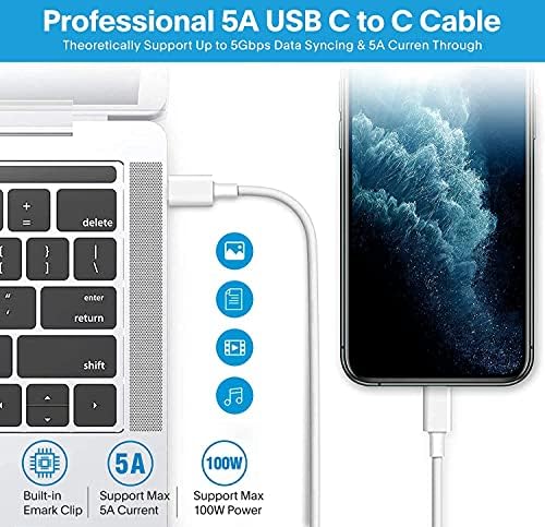 Ultra-Fast 96 W USB-C Charger for Mac Book Pro & Air – Powerful Power Adapter with Enhanced Compatibility & Speed for All USB-C Devices – Compact Design with 5.91 ft Cable & Intelligent Safety Features – Ideal for Home, Office, & On-the-Go Charging Solutions