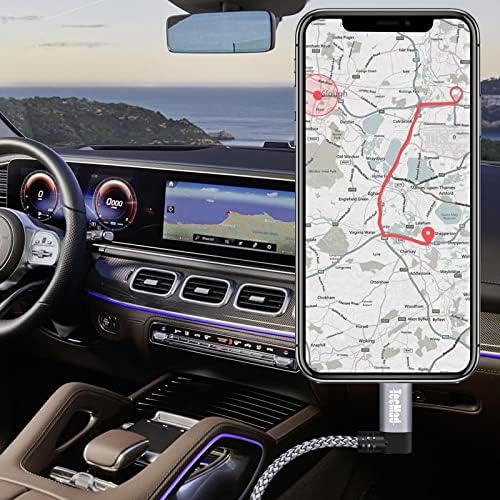 Tec Mad 0.65 ft 90-Degree MFi Certified Lightning Charging Cable – Durable Nylon Braided i Phone Charger for Efficient Power Access with Enhanced Compatibility for i Phone 14/14 Pro, i Phone 13/13 Pro/12, Air Pods Pro, i Pad Pro and More – Perfect for Tight Spaces and On-the-Go Use