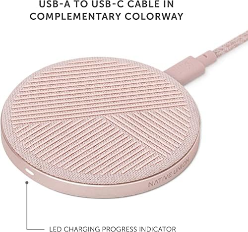 Luxury Italian Leather Wireless Charger – Native Union High-Speed Qi Certified Pad for i Phone 12/11 Series – Elegant Tan Charging Station with Enhanced Compatibility and Style – Perfect for Home or Office Use