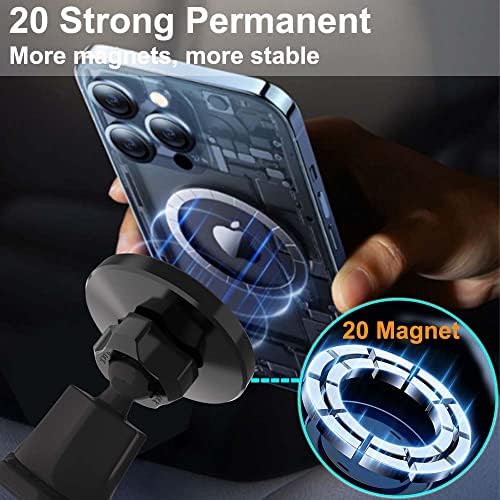 Mag Safe-Compatible Magnetic Car Cup Holder Phone Mount – Secure Dual-Mounting Solution for i Phone 15/14/13 Pro Max Mini & More – 20 Powerful N52 Magnets for Ultimate Stability – 2-Pack Versatile Design for Cup Holders & Air Vents – Hands-Free Navigation & Easy Access While Driving