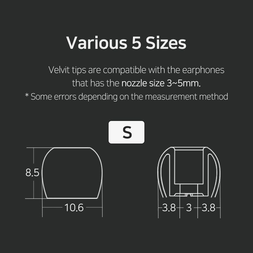 Hi-Fi Go Divinus Velvet Silicone Ear Tips – Unmatched Comfort & Superior Sound Isolation for 3-5 mm Nozzle Sizes – Premium Replaceable IEM Earbuds with 5 Size Variants (Small – 3 Pairs) for Enhanced Audio Experience