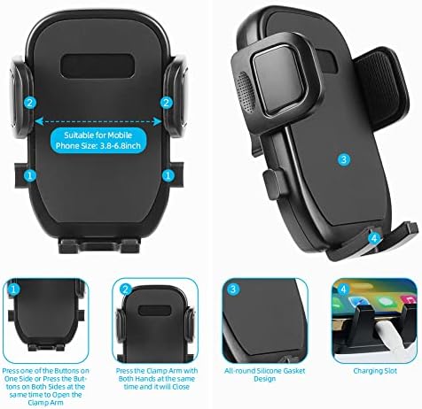 Universal 2-in-1 Car Phone Holder with Adjustable Gooseneck and 360° Rotation – Versatile Cup Holder Extender for 4-7 Inch Smartphones, Perfect for Hands-Free Navigation and Calls while Driving – Easy Installation, Sturdy Base, and Enhanced Compatibility for All Vehicles