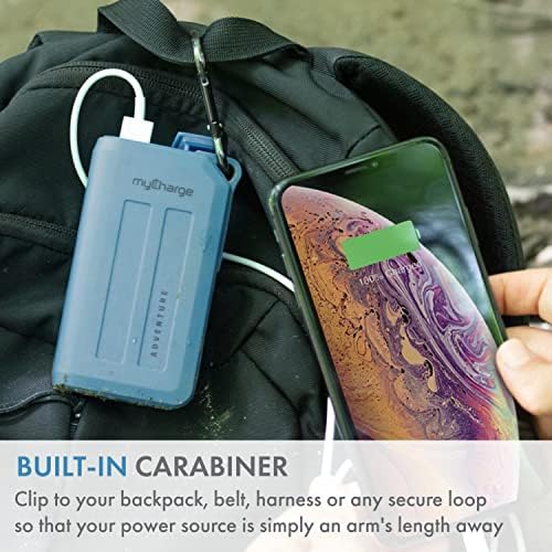 Rugged Waterproof USB-C Portable Charger – my Charge Adventure Power Bank with 10050 m Ah Capacity & 18 W Turbo Charging for Outdoor Enthusiasts – Reliable External Battery Pack for Hiking, Camping, and Travel