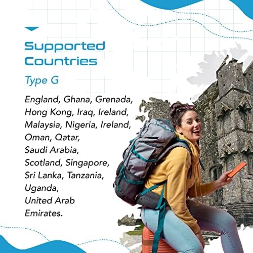 Ultra-Compact 5-in-1 Travel Power Adapter for India, Pakistan & More – Rapid Charge 3.1 Dual USB & USB-C Ports for Bangladesh & Maldives – Lightweight Design for Effortless Global Device Charging on Your Journeys