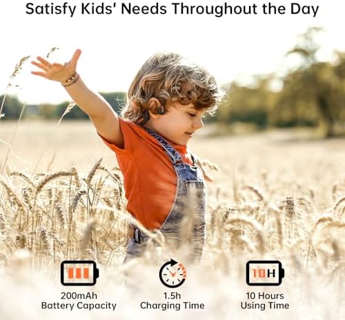 LOBKIN Kids Bluetooth Earbuds – Safe Listening with Lightweight Open Ear Design and IPX5 Waterproof Protection – Advanced Bluetooth 5.3, Built-in Microphone – Perfect for School, Home, and Outdoor Adventures – Ideal Gift for Young Explorers