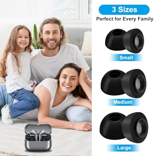 Ultimate Comfort Memory Foam Eartips for Galaxy Buds 3 Pro – Premium Noise Isolation & Secure Fit – Includes Essential Cleaning Kit – Available in Small, Medium, Large Sizes for Personalized Listening Experience