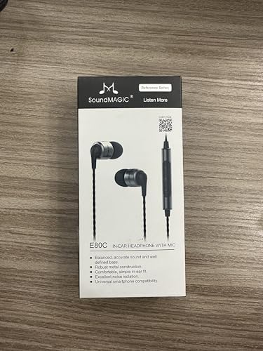 Discover the Sound MAGIC E80 C Wired Earbuds: Superior Hi-Fi Stereo Audio with Advanced Noise Isolation for Ultimate Listening Pleasure – Engineered for Comfort and Clarity, Perfect for Audiophiles and Casual Listeners Alike – Versatile Compatibility with All Devices Ensures Seamless Connectivity for Every Occasion