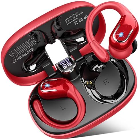 Ultimate Wireless Earbuds with Bluetooth 5.4 Technology – 75 Hours of Playtime, Superior Noise Cancellation, and Deep Bass for Unmatched Audio Experience – IP7 Waterproof Design with Secure Sport Earhooks for Active Lifestyles – Ideal for Gym Enthusiasts and Music Aficionados
