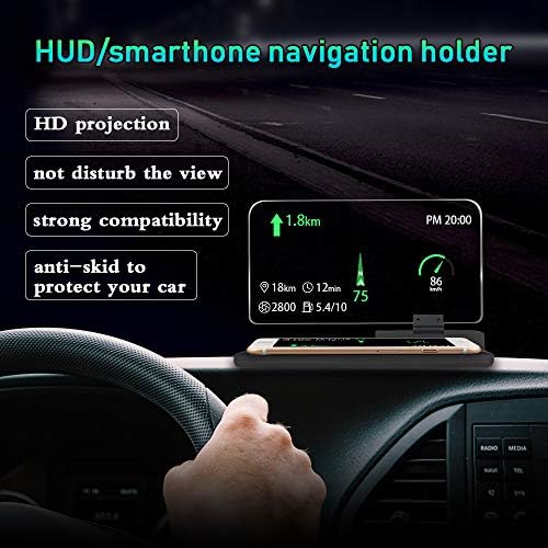 Smartphone-Compatible Car GPS Head-Up Display Holder with HD Reflective Screen – Ultimate Navigation Accessory for i Phone & Samsung (Up to 6 Inches) – Enhance Safety & Driving Focus