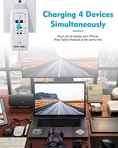 Ultimate 100 W 4-Port Fast PD Charger – Versatile Type C Wall Adapter for i Phone 12/12 Pro Max, i Pad, Mac Book, Samsung & More – Travel-Friendly Design with Foldable Plug for Rapid Multi-Device Charging and Enhanced Safety Features