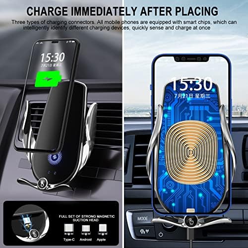 Custom Wireless Car Charger Phone Mount for Toyota RAV4 (2019-2022) – Fast Charging Holder for i Phone & Samsung – Sleek Silver Design for Ultimate Convenience and Safety on the Go