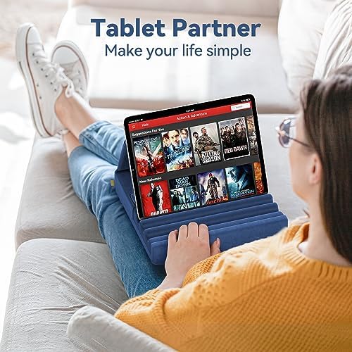 Revolutionize Your Tablet Experience with the KDD Foldable Pillow Holder – Ergonomic Lap & Bed Stand for i Pad Pro, Galaxy Tab, and E-Readers – Ultimate Comfort with Built-In Accessory Pocket & Stylus Mount – Lightweight, Durable Design for Effortless Portability and Posture Improvement
