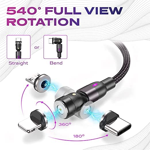 Enhance Your Charging Efficiency with the Statik 360 Magnetic 3-in-1 Cable – Versatile 6 FT Length, Rapid 3 A Power Delivery, Glo Bright Indicator for Effortless Low-Light Connectivity and Universal Device Compatibility
