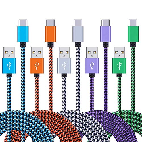 6 ft Fast Charging USB A to Type C Cable – 5 Pack for Samsung Galaxy S24, A55, A35, Z Fold5/4/3 – Durable and Versatile Charger Cord with Enhanced Compatibility for Everyday Use