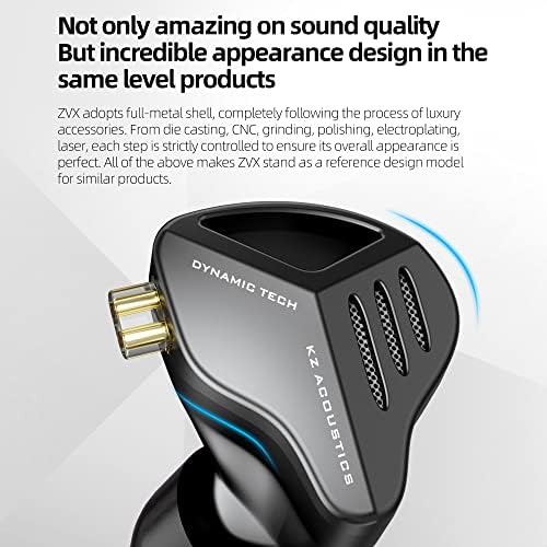Experience Unmatched Audio Fidelity with Keephifi KZ ZVX In-Ear Monitor Earphones – 10 mm Dual Cavity Dynamic Driver, Premium Metal Shell, Detachable 2-Pin Silver-Plated Cable, and Integrated Mic for Audiophiles and Musicians – Superior Sound Quality and Comfortable Fit for All-Day Listening