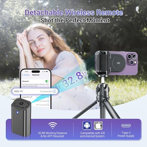 Transform Your Smartphone Photography with the JJC Magnetic Camera Grip Handle – Lightweight Ergonomic Phone Accessory with Wireless Shutter Remote & Tripod Compatibility for i Phone and Android Users, Stylish White Finish for Enhanced Control and Effortless Shooting