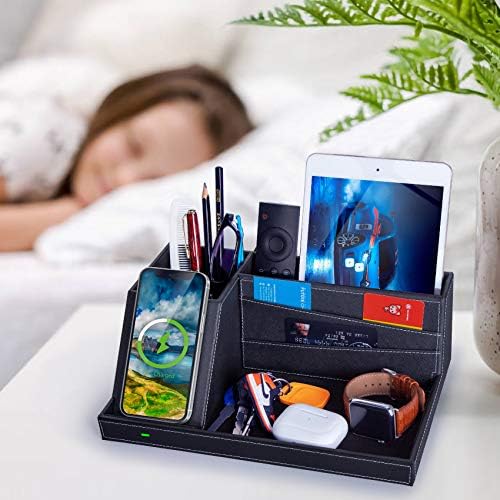 Transform Your Workspace: Premium Fast Wireless Charging Station with Desk Organizer for i Phone 16/15/14/13/12/11 Series – Streamline Charging and Declutter Your Environment for Home or Office Efficiency