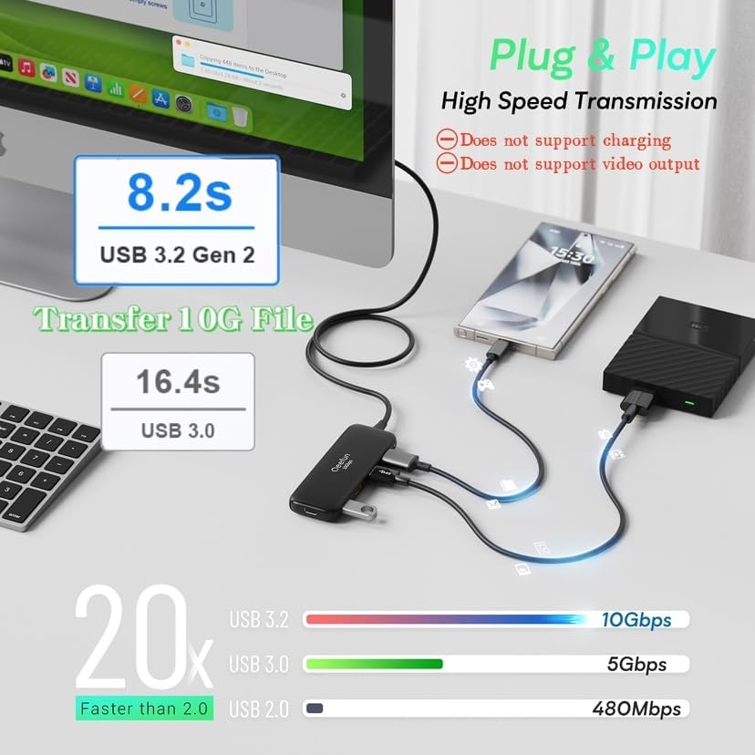 Revolutionize Your Connectivity with the Qeefun 4-Port USB 3.0 Hub – High-Speed 5 Gbps Data Transfer, Individual LED Power Switches, and 2 ft Extension Cable for Ultimate Flexibility – Perfect USB Splitter for Laptops, PCs, i Macs, and More! Enhance Your Workspace Efficiency and Control Multiple Devices Effortlessly!