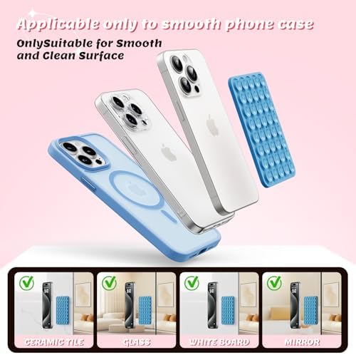 Transform Your Content Creation with the Ultimate Magnetic Phone Mount for Mag Safe Cases – Versatile Silicone Holder for i Phone & Android, Perfect for Selfies, Vlogging, and Shower Streaming – Trendy Light Blue Accessory for Tik Tok Creators and Influencers Seeking Effortless Hands-Free Use