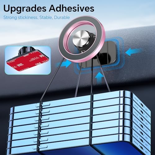 Kaistyle Mag Safe Car Mount: Ultra-Strong 20-Magnet Magnetic Phone Holder with 360° Rotation for i Phone 12-16 Plus | Premium Dashboard Accessory for Safe Navigation | Effortless Installation & Maximum Stability for Modern Drivers