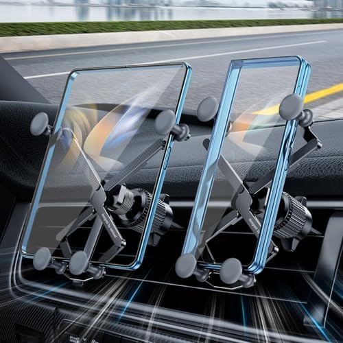 Z Fold 5 Gravity Car Mount – Versatile Dual-Form Phone Holder for Samsung Galaxy Fold Series, Google Pixel, and i Phone 16 with Thick Case Compatibility – Enhanced Stability for Safe Navigation and Hands-Free Convenience