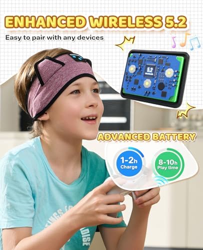 Ultimate Kids Bluetooth Headphones for Safe and Stylish Listening – Versatile Wired Playback Option with Volume Limiting Technology – Durable and Lightweight Design for Travel, School, and Home Use – Adjustable Headband for Customized Comfort – Compatible with Kindle, Tablets, and Cell Phones – Perfect for Boys and Girls
