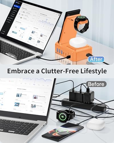 Ultimate 10-in-1 Wireless Charging Station for Samsung Devices – 300 W Power Hub with 65 W USB C Fast Charging for S25 Ultra/S24/S23/S22/Note 20, Galaxy Watch Ultra 7/6/5 & Galaxy Buds – Multi-Device Convenience and Rapid Power Delivery, Ideal for Home & Office Use