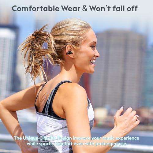 Revolutionary Open Ear Clip-On Bluetooth Earbuds – Perfectly Engineered Waterproof Sports Headphones with 30-Hour Playtime and LED Battery Indicator – Tailored for Glasses Wearers and Fitness Aficionados – Transform Your Outdoor Activities with Unmatched Sound Clarity and Comfort