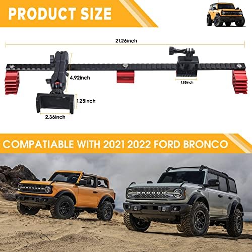 BESTAOO Premium Adjustable Dash Phone Mount for 2021-2025 Ford Bronco – Essential Driver-Side Cell Phone Holder for Effortless Navigation & Communication – Superior Stability with Universal Smartphone Compatibility
