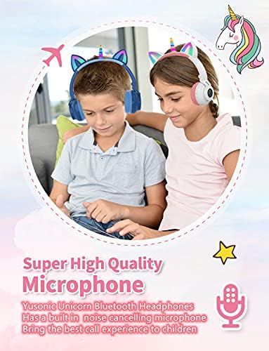 Enchanting Unicorn Wireless Headphones for Kids – Stylish Pink Foldable Design with Light-Up Features, Perfect for Tablets and Toddlers – Superior Sound Quality and Comfort for Magical Listening Adventures – Durable, Adjustable, Tangle-Free Fun for Every Little Girl